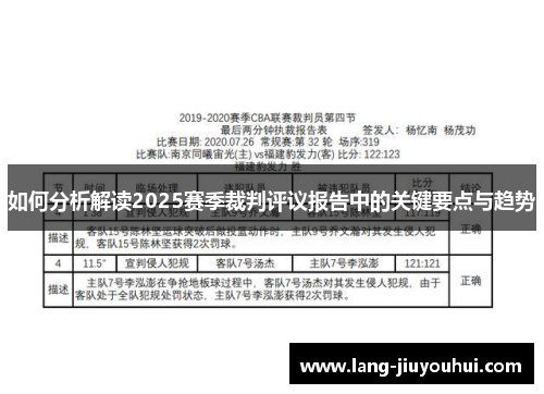 如何分析解读2025赛季裁判评议报告中的关键要点与趋势